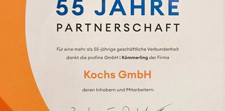 KOCHS feiert 55 Jahre Partnerschaft mit Kömmerling